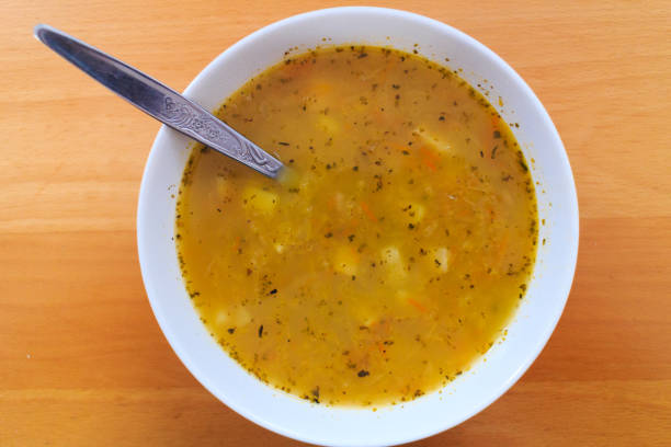 istock Shot from top, bowl with sour cabbage soup 1364002396