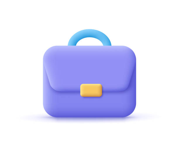 istock Businessman briefcase or schoolbag. Education, learning, business, finance concept. 3d vector icon. Cartoon minimal style. 1364003944