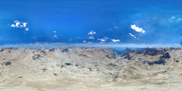 Aladaglar National Park Yedigoller region 360 degree panorama.