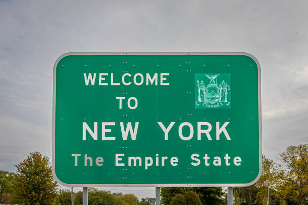 istock New York State Line Highway Sign 1364016126