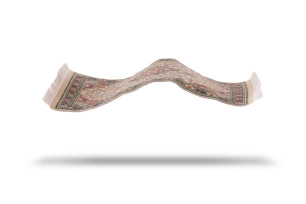 Flying magic carpet isolated on white stock photo