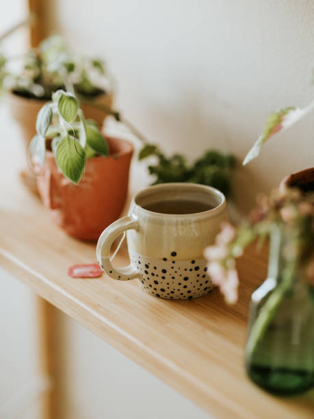 istock Green tea in ceramic teacup indoors at home 1364022632