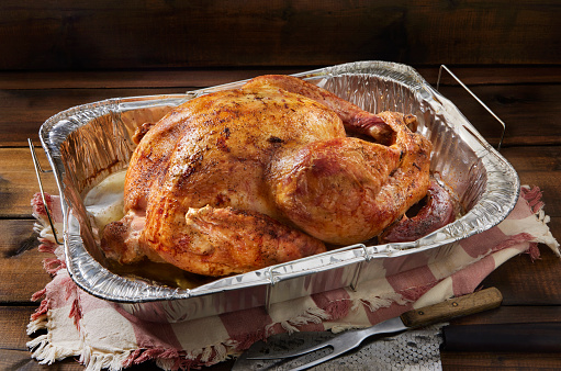 Perfectly Roasted Turkey in a Tin Baking Pan