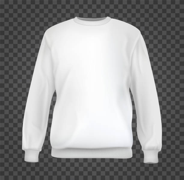 istock Realistic white sweatshirt base cloth isolated on transparent background. Blank mockup for branding man or woman fashion. Design casual template. 3d vector illustration. 1364024624