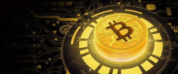 istock Mining of Crypto, Network bitcoin marketing, and Blockchain technology. 1364024793