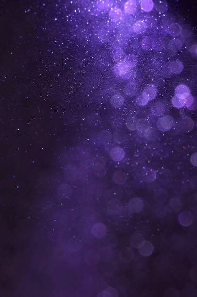 istock Purple bokech on black background, bokeh overlay 1364027138