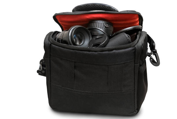 istock Bag for camera and accessories on a white background. 1364027187