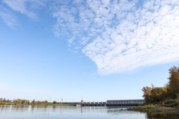 istock Autumn landscape view near river with autumn trees. 1364027195