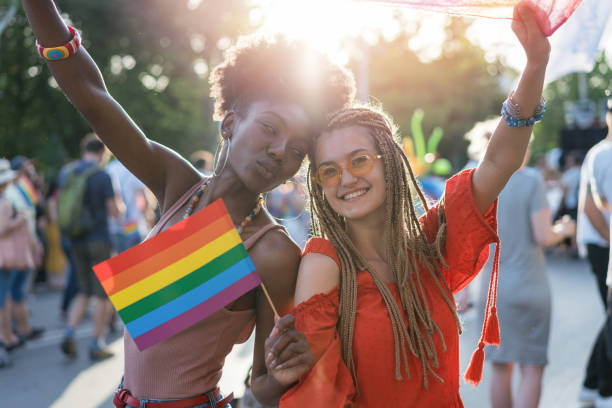 istock Girlfriends meeting at the LGBTQI pride 1364029082
