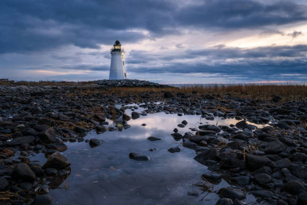 istock Stormy Fayerweather Lighthouse 1364030852
