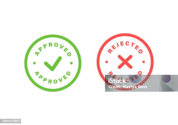 Accept Rejected Sign Accepted Rejected Tick And Cross Mark Sign Vector Illustration Isolated ...