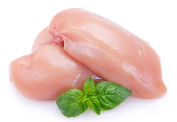 istock Raw chicken fillet on white background 1364034436