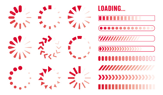 Set of vector loading icon set.