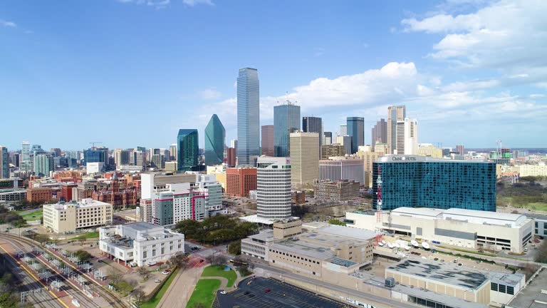 Dallas  Texas USA Downtown Drone Skyline Aerial