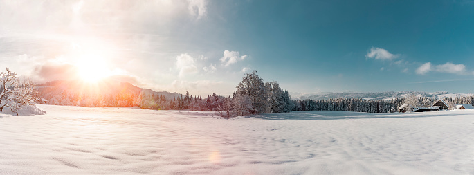 Deep winter landscape in the Allgäu in Bavaria