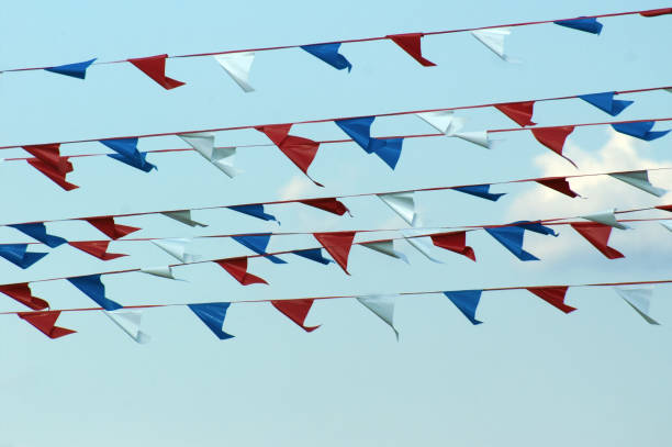 istock Many Small Banners Waving in Sky 1364039867