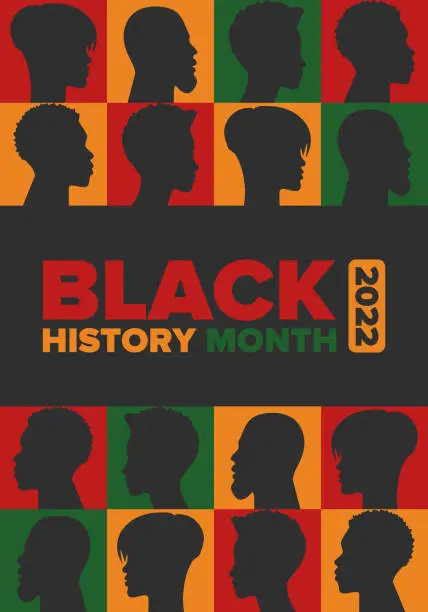 Vector illustration of Black History Month. African American History. Celebrated annual. In February in United States and Canada. In October in Great Britain. Poster, card, banner, background. Vector illustration