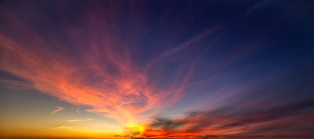 istock Colorful cloudy sky at sunset. Dramatic sunset sky, abstract nature background 1364053772