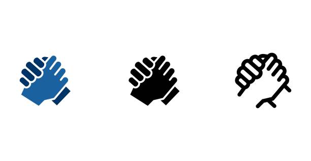 Holding hands, support icon, vector illustration vector brother stock illustrations
