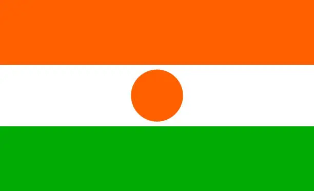 Vector illustration of The national flag of Niger.