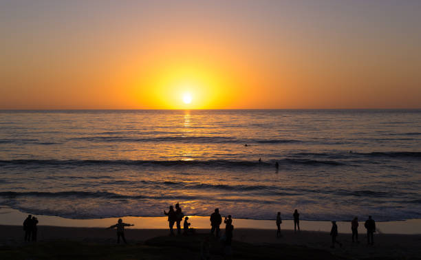 La Jolla, CA: Crowd Watching Sunset at Windansea Beach