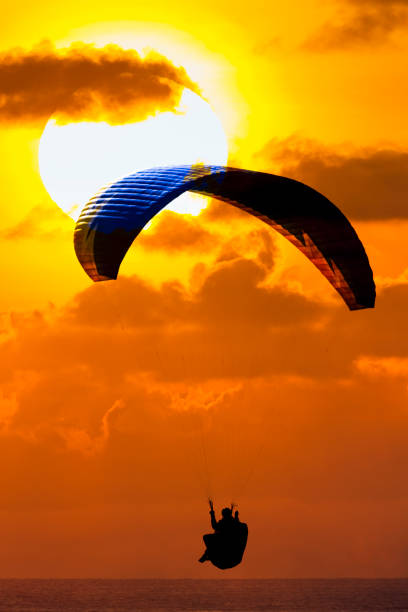 Paragliding along the coastline of Victoria,  British Columbia