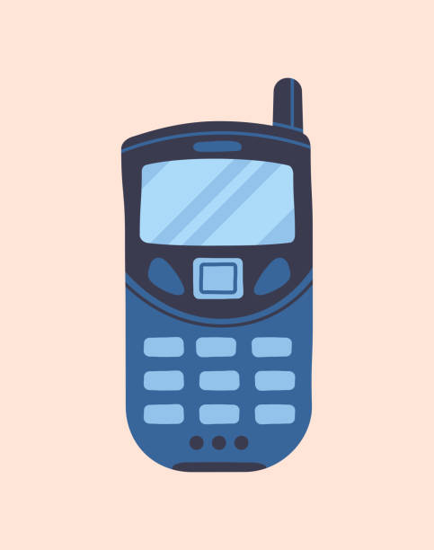 ilustrações, clipart, desenhos animados e ícones de conceito antigo de telefone celular - old mobile phone telephone obsolete