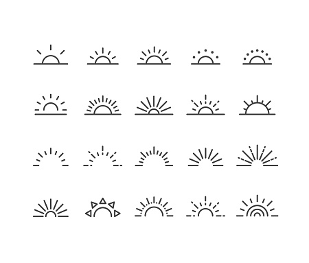 Editable Stroke - Sunrise - Line Icons