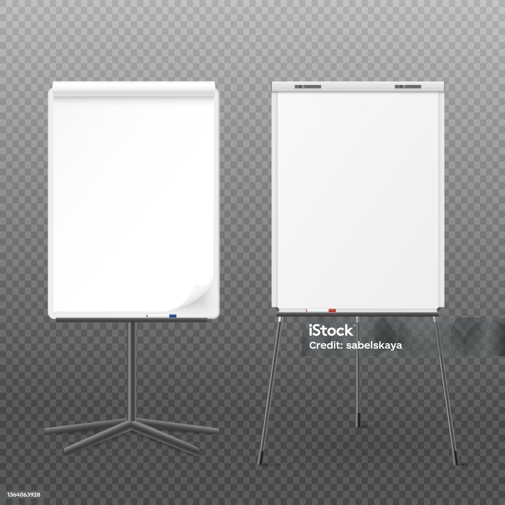 Empty Text Chart Realistic Flip Charts With Empty Blank Space For Text Vector ...