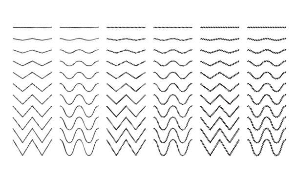 ilustrações, clipart, desenhos animados e ícones de linhas horizontais onduladas enroladas com traços repetidos como fios ou onda de corda como borda de estrutura em ilustração marinha - twisted yarn