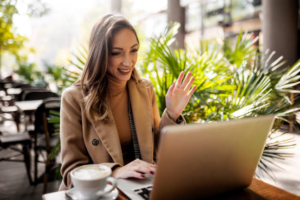 istock Young businesswoman on a video call 1364067011