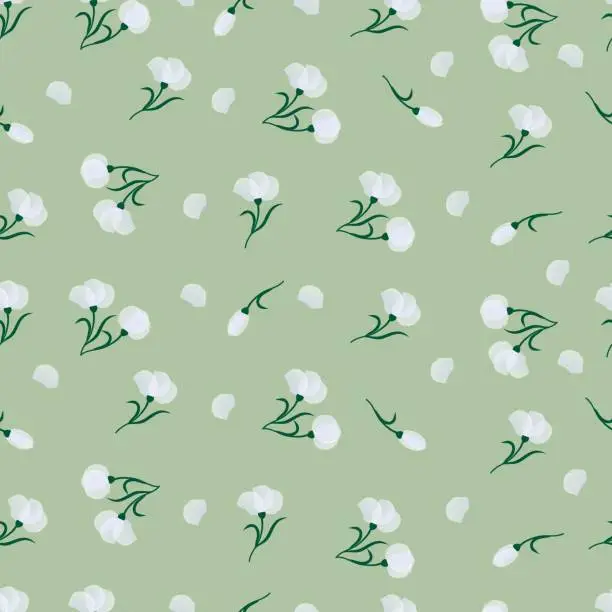 Vector illustration of Seamless floral pattern. Background in small flowers for textiles, fabrics, cotton fabric, covers, wallpaper, print, gift wrapping