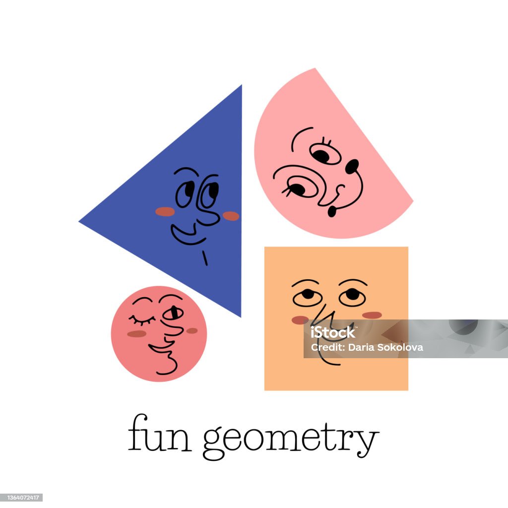 Funz Geometry Fun Geometry With Four Shapes Stock Illustration - Download Image Now ...