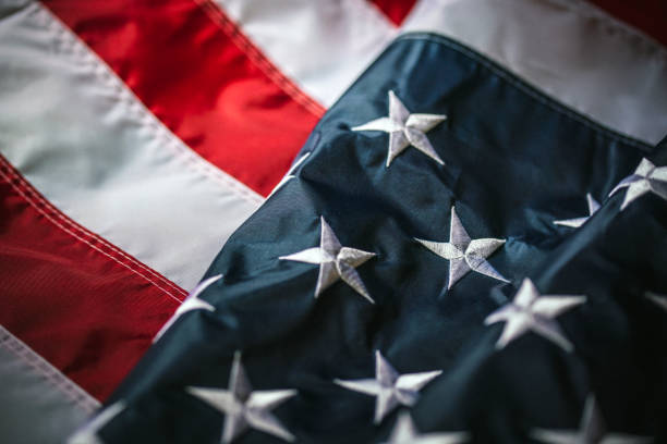 istock Flag of USA close-up 1364072478