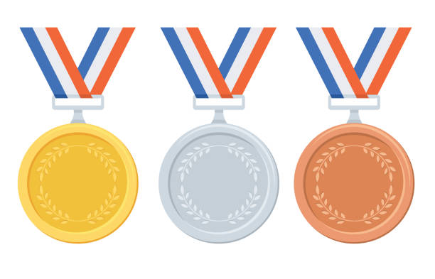 ilustraciones, imágenes clip art, dibujos animados e iconos de stock de premio a los juegos de campeonato - medalla del ganador - medallista