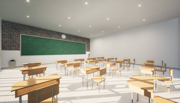 istock 3d rendering of classroom for education concept and background. 1364077302