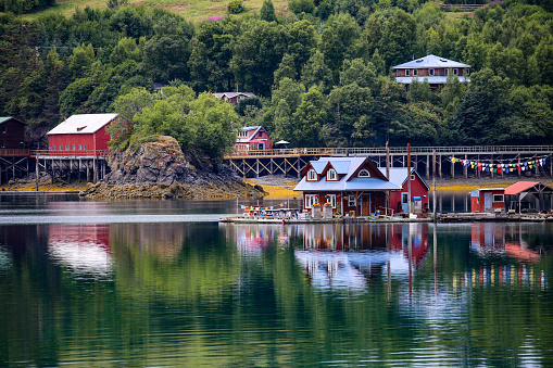 Community of Halibut Cove across  Kachemak Bay from Homer, Alaska