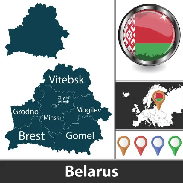 Vector illustration of Map of Belarus