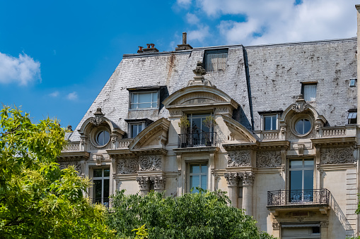 Paris, beautiful building in the 16th arrondissement, avenue Foch, an upscale neighborhood