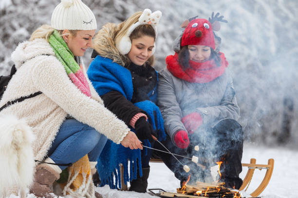 istock Young Family Roasting Marshmallows Over a Campfire 1364081093