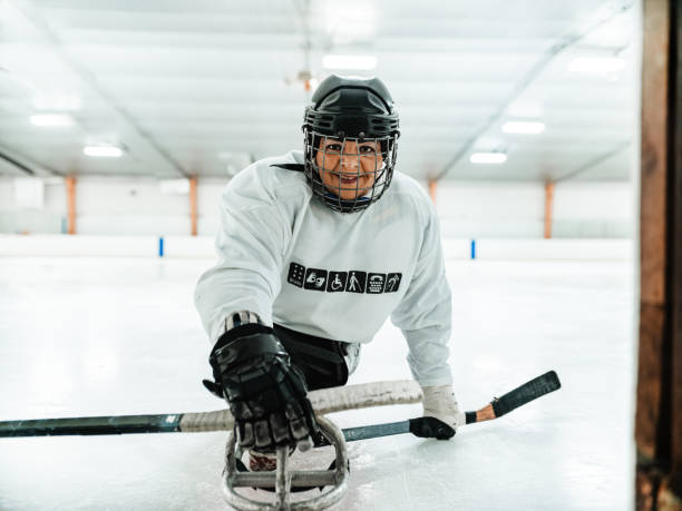 istock Latin woman  playing para hockey 1364084121