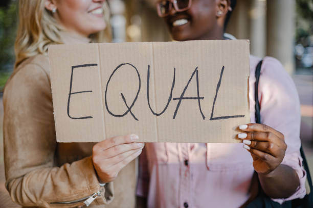 istock Close up sign that supports equality 1364085772