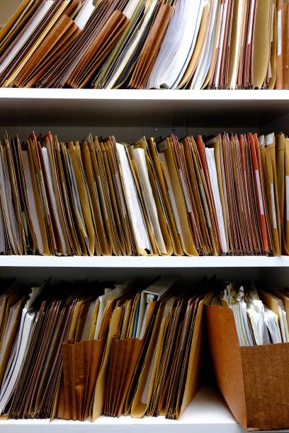 istock Work Files on Shelves in Office for Business Organize 1364086877