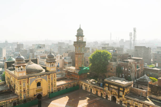 Streets of Lahore seen from high angle view