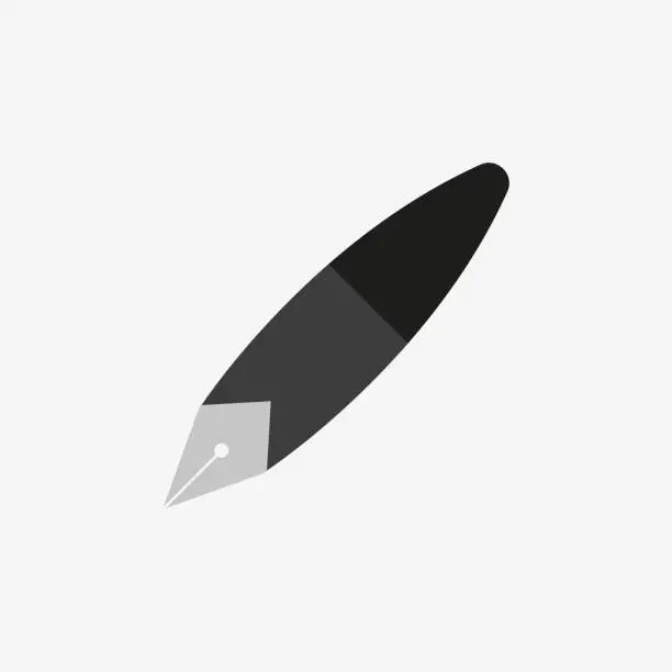 Vector illustration of Feather pen. Vector in flat design