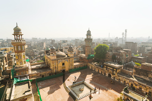 Streets of Lahore seen from high angle view