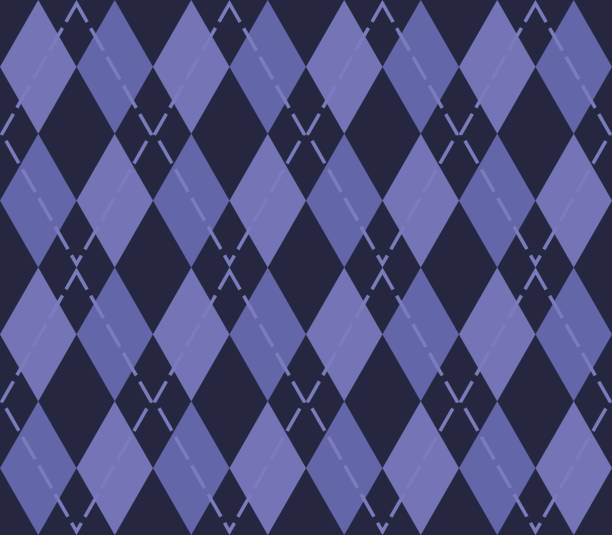 bezszwowy wzór w kształcie rombu w kolorze pantone blue. do wszelkiego rodzaju druku, tkanin, okładek książek, powierzchni i stron internetowych - pattern geometric shape diamond shaped backgrounds stock illustrations