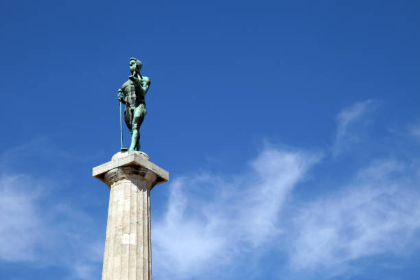 istock Victor monument (Pobednik) at Kalemegdan Fortress in Belgrade 1364093564