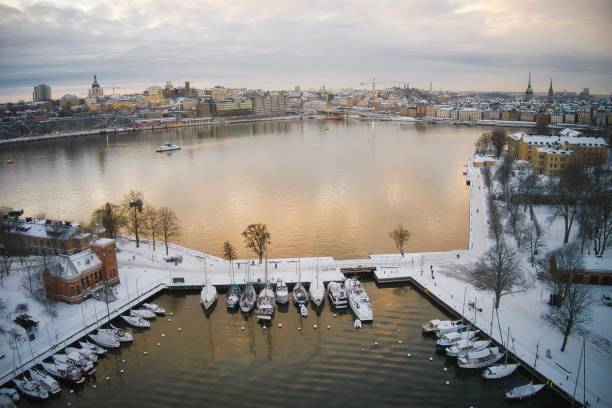 istock Drone view over Stockholm city during the winter 1364094340
