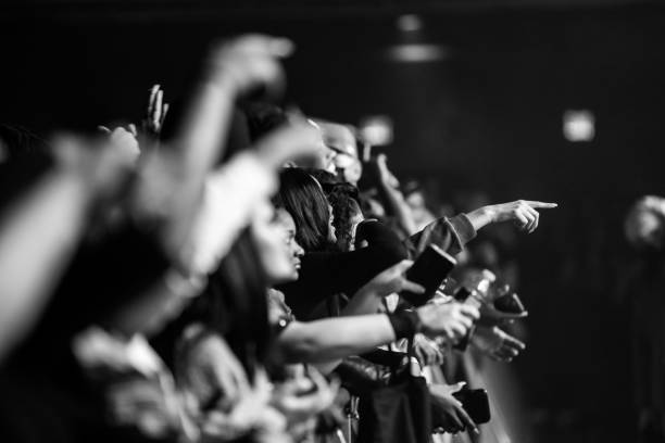 Black and White Concert Crowd